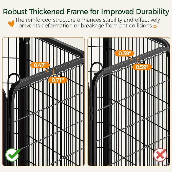 Yaheetech Dog Playpen Outdoor, 47 inch 8 Panels Dog Pen Indoor Heavy Duty Puppy - Image 6