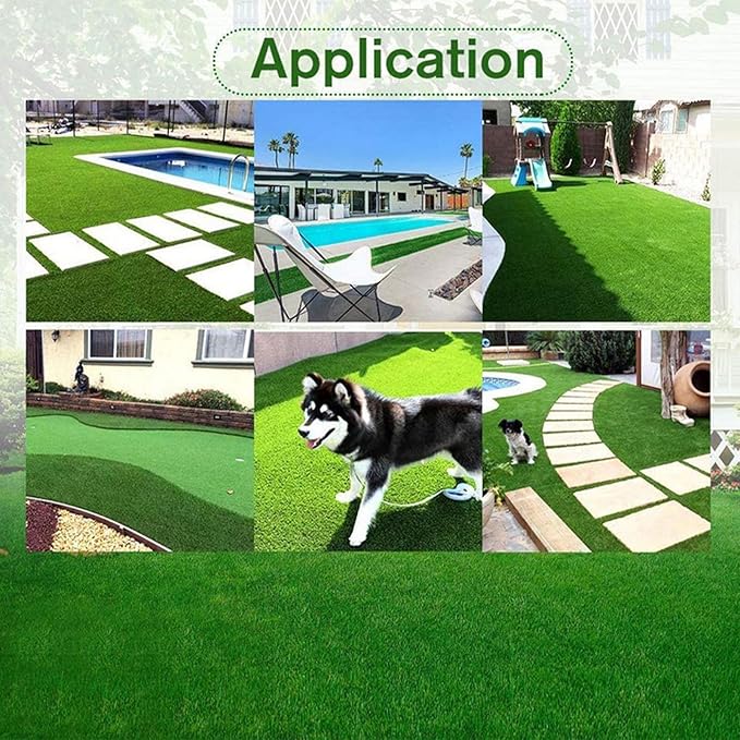 Artificial Grass Rug Outdoor Indoor 6FTX85FT Fake Grass Carpet Green Synthetic - Image 9