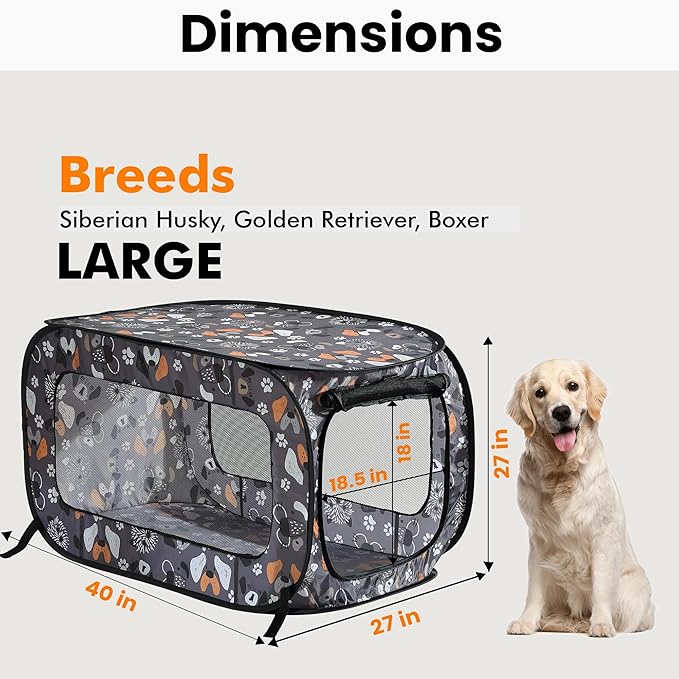 Beatrice Home Fashions Portable, Collapsible, Pop Up Kennel Travel Cat and Dog - Image 2