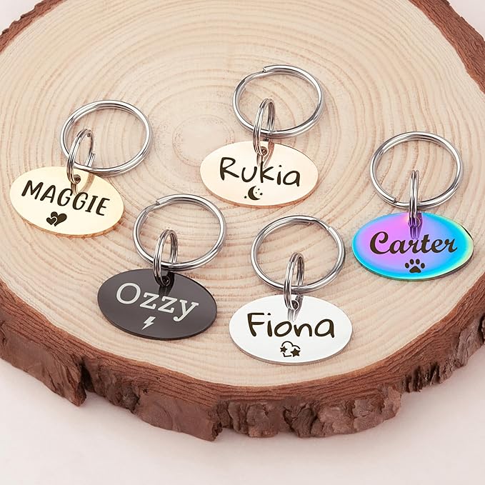Anavia Small Size Dog Cat ID Tags, Small/XS Personalized Color Plated Stainless - Image 4