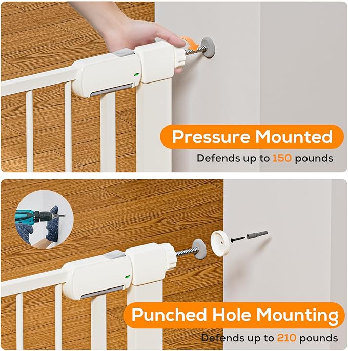 29.5-40.6" Magnetic Baby Gate for Stairs, Pressure Mounted Dog Gate Indoor - Image 8