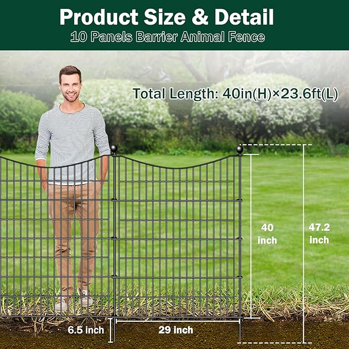 10 Panels Decorative Garden Fence - Image 2