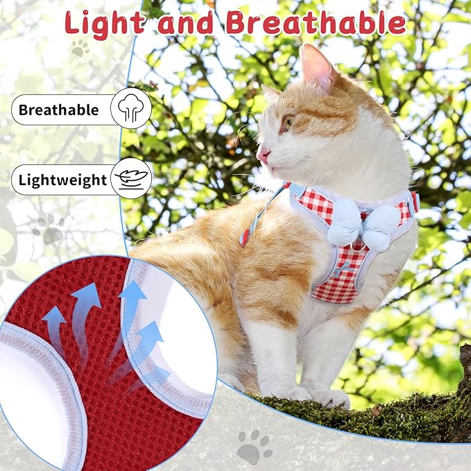 Cat Vest Harness and Leash Set for Walking Escape Proof, Adjustable Kitten - Image 6