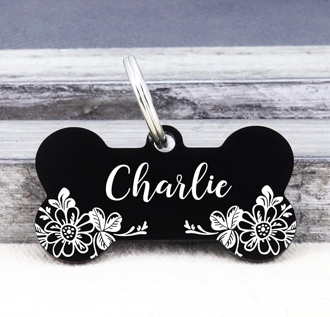 UltraJoys Stainless Steel Pet ID Tag Dog Name Tags Personalized Front and Back - Image 2