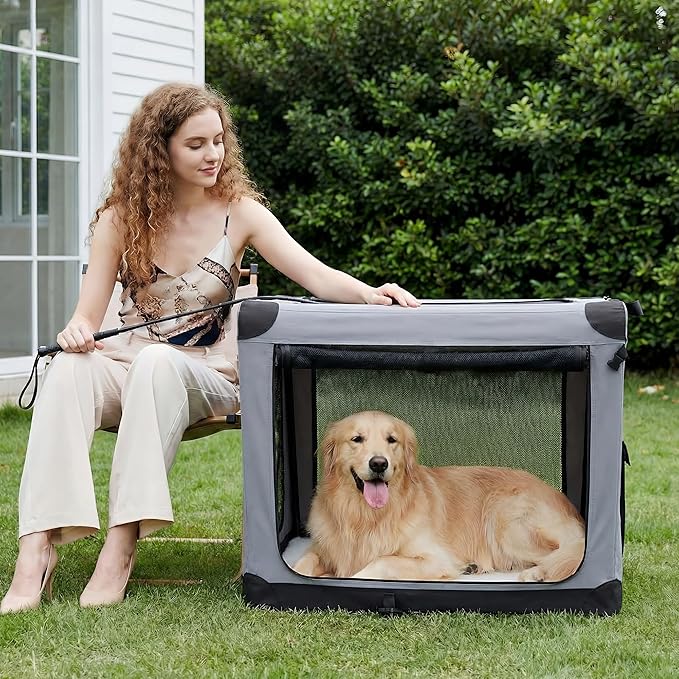 Dog Travel Crate 42 Inch, Portable Soft-Sided Travel Carriers - Image 6