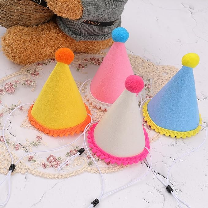 10 Pcs Dog Birthday Hat Set for Small Medium Dogs Cat Puppies, Mini Party Hat - Image 5