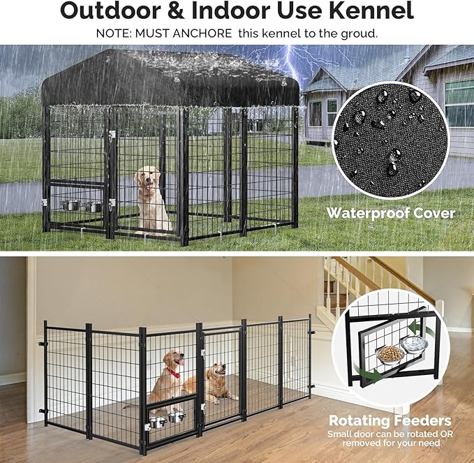 Sino Luban 2PCS Outdoor Dog Kennel Outside Run - Image 4