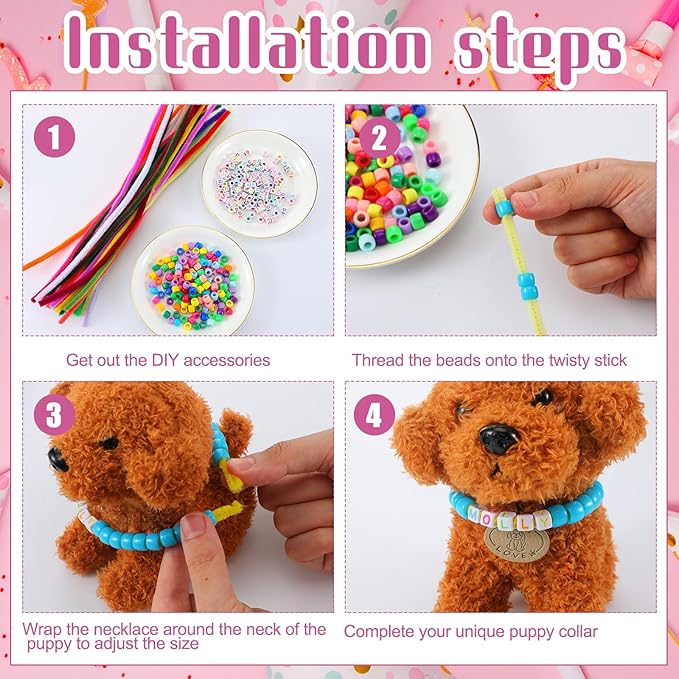 1040 Pcs Adopt a Puppy Pet Party Favors Puppy Adoption Party Supplies Make Your - Image 3