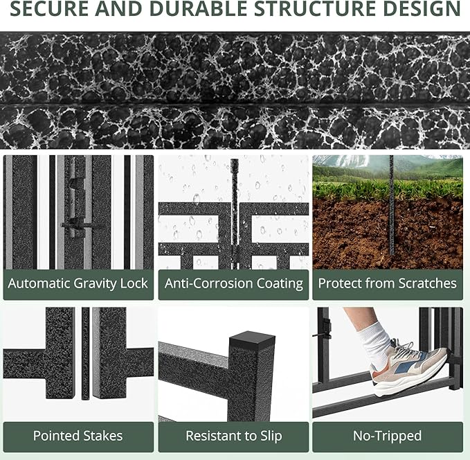 Dog Fence Outdoor for Yard Dog Playpen Indoor 40" Height 16 Panels Portable - Image 5