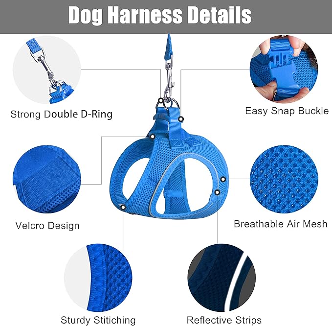 PetiFine Extra Small Step in Dog Harness and Leash Set, Cat Harness and Leash - Image 3