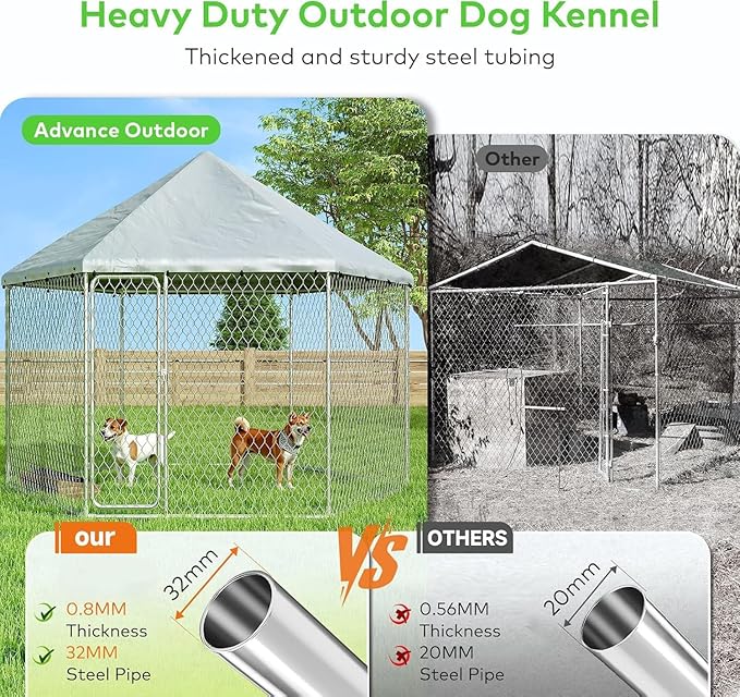 6.8x6.8 FT Outdoor Dog Kennel Outside Heavy Duty Dog Enclosure - Image 3