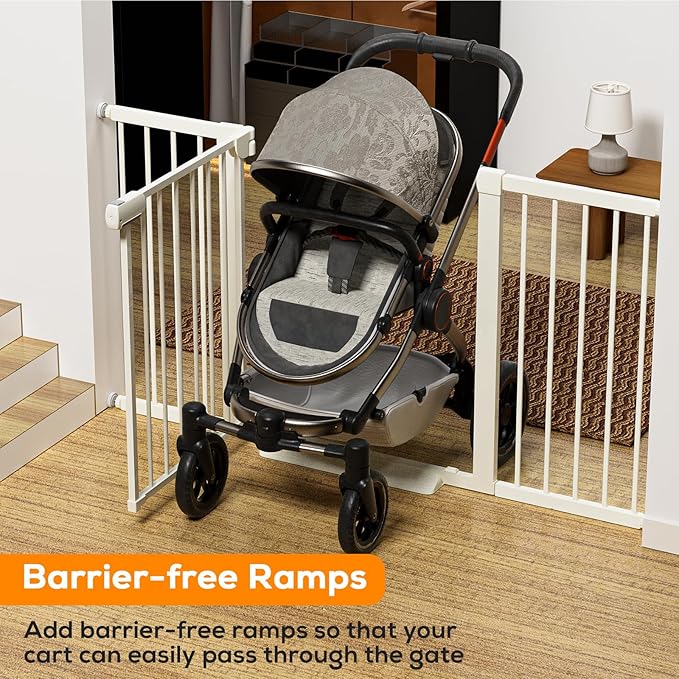 29.5-40.6" Magnetic Baby Gate for Stairs, Pressure Mounted Dog Gate Indoor - Image 4