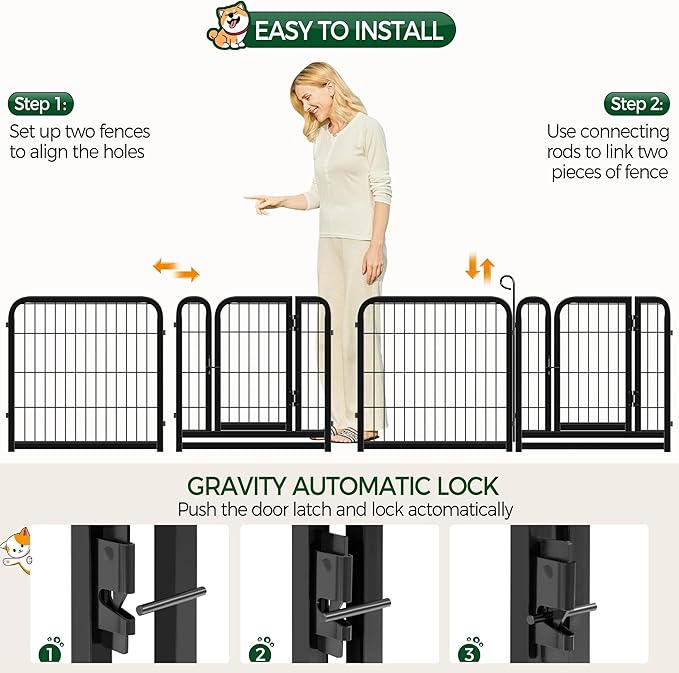 Yaheetech Dog Playpen Outdoor, 24 inch 6 Panels Dog Pen Indoor Heavy Duty Puppy - Image 7