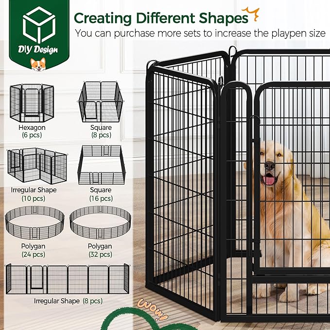 Yaheetech Dog Playpen Outdoor, 40 inch 12 Panels Dog Pen Indoor Heavy Duty - Image 4