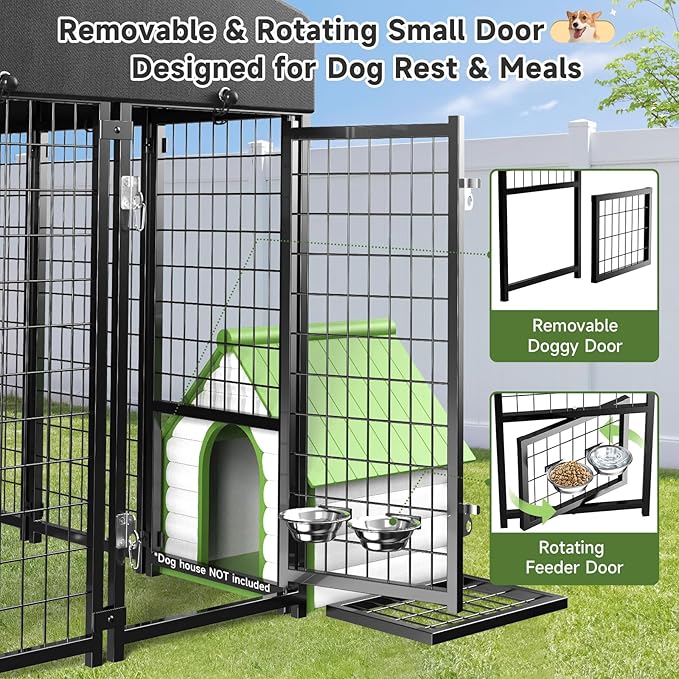 2PCS Dog Kennel Outdoor, Large Outside Dog Kennel - Image 2