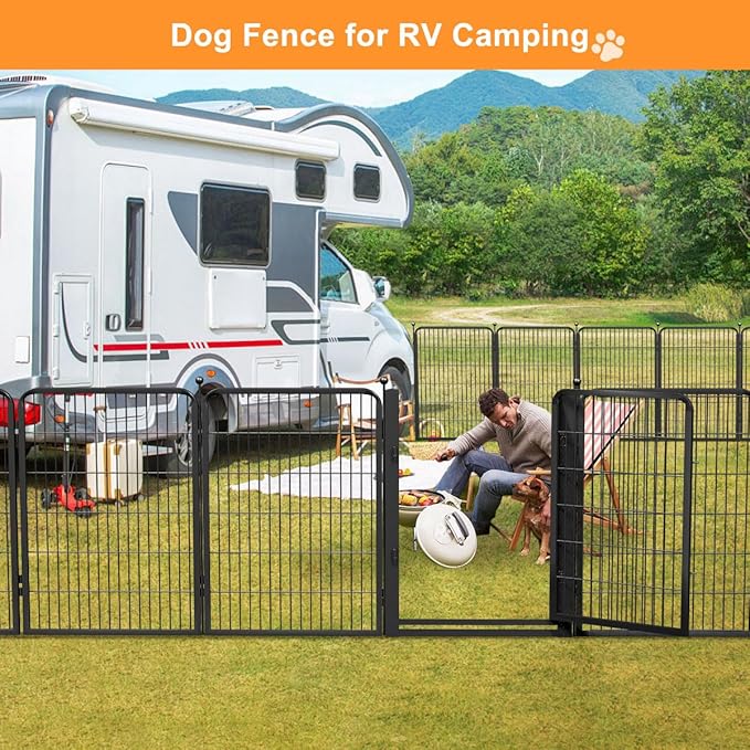 Dog Fence Outdoor Pens Outside, Portable Dog Play Pen 40" H 12 Panels Pet - Image 4