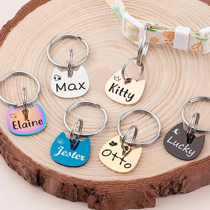 Anavia Small Size Dog Cat ID Tags, Small/XS Personalized Color Plated Stainless - Image 4