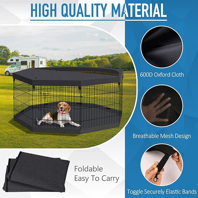 Foldable Metal Wire Dog Pen Pet Playpen Dog Fence Indoor Exercise Pen Enclosure - Image 3