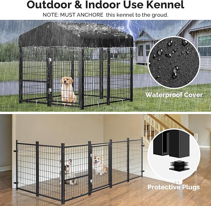 Sino Luban 2PCS Outdoor Dog Kennel Outside Run - Image 4