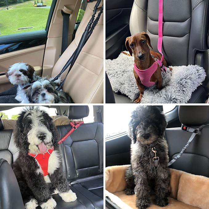 BWOGUE Pet Dog Cat Seat Belt Reflective Car Dog Headrest Restraint Leash - Image 7