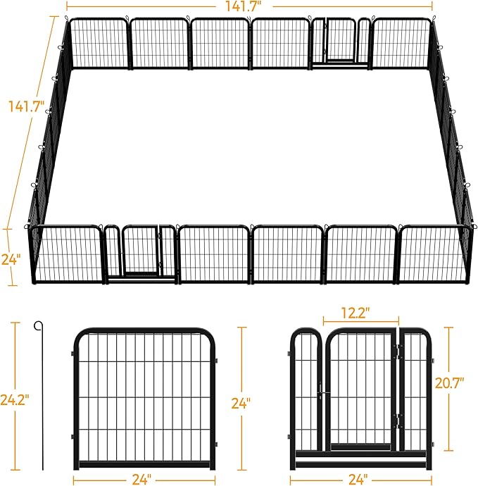 Yaheetech Dog Playpen Outdoor, 24 inch 24 Panels Dog Pen Indoor Heavy Duty - Image 7