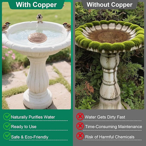 1 Pcs Copper Disc for Bird Bath | 99.99% Pure Copper Plate & Birdbath Disk | - Image 2