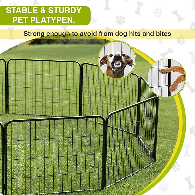 BestPet Dog Playpen 24 Inch 12 Panels Heavy Duty Metal Pet Exercise Pen Without - Image 6