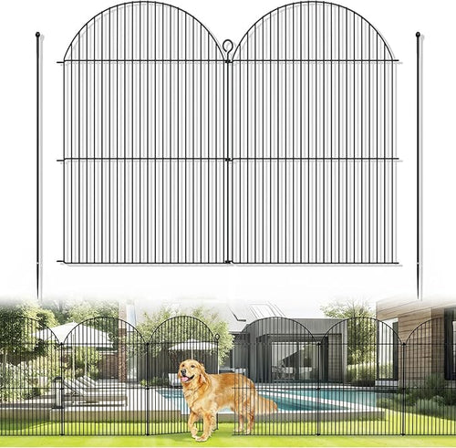 10Pcs No Dig Garden Fence, 40in/24ft Rustproof Metal Dog Fence Outdoor by Tivray