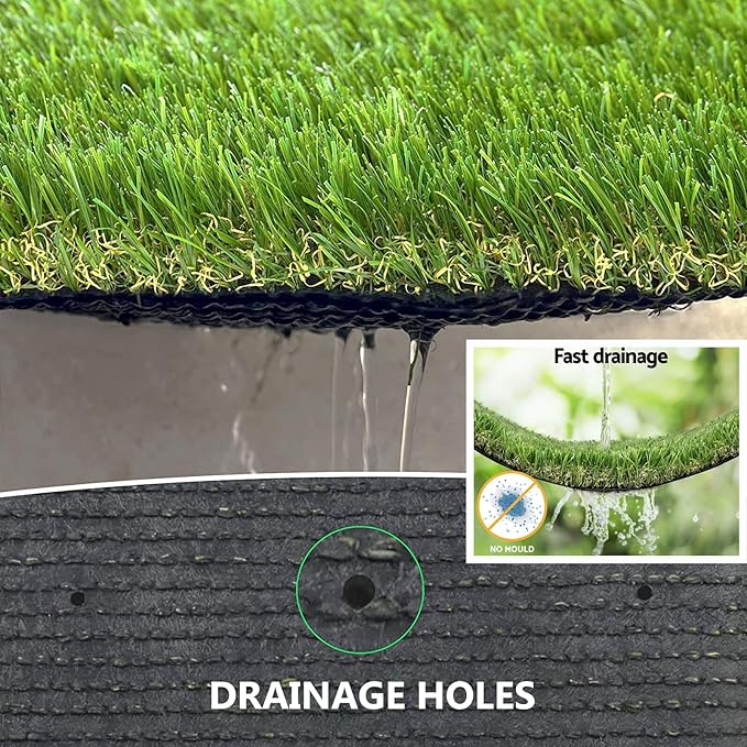 Artificial Grass Rug Outdoor Indoor 6FTX85FT Fake Grass Carpet Green Synthetic - Image 5