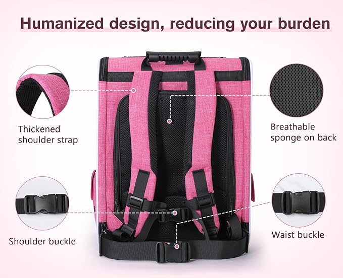 Pecute Cat Backpack Carrier Expandable, Pet Backpack - Image 4