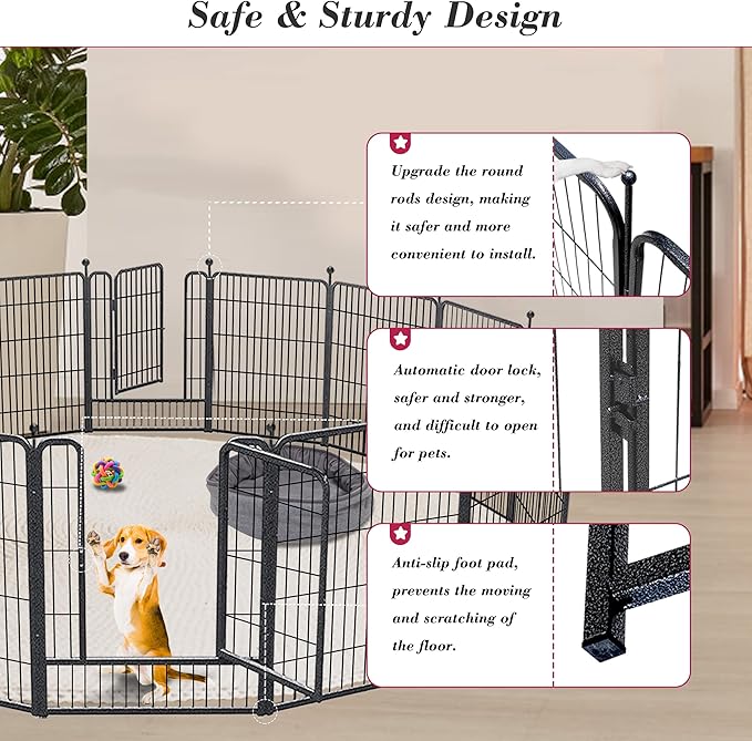 Dog Playpen 32 inch 16 Panels Indoor Outdoor Dog Pen - Image 5