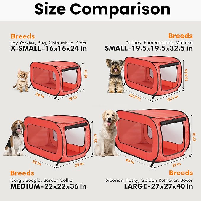 Beatrice Home Fashions Portable, Collapsible, Pop Up Kennel Travel Cat and Dog - Image 3