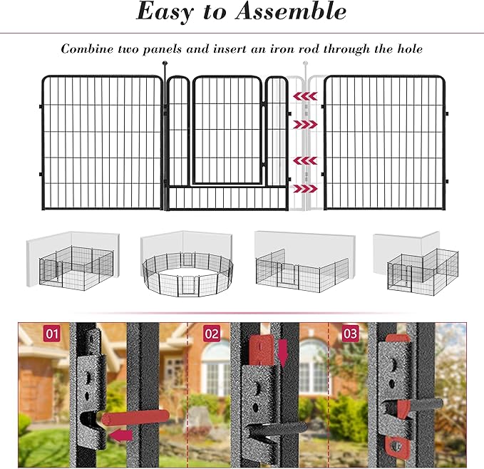 Dog Playpen 32 inch 12 Panels Indoor Dog Pen - Image 3