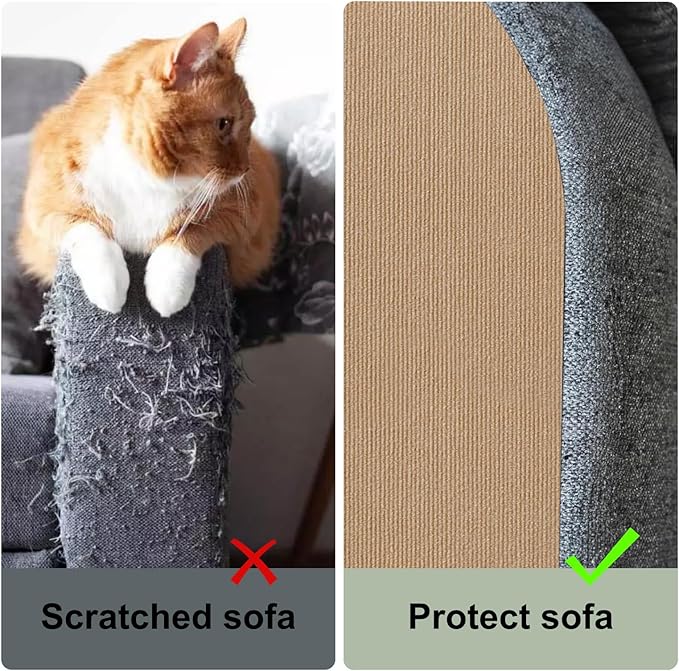 Cat Scratching Climbing Carpet Mat, Adhesive Trimmable Cat Scratcher Furniture - Image 3