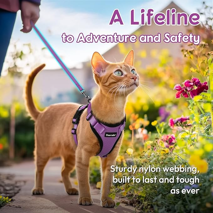 Dooradar Cat Harness and Leash Set, Escape Proof Safe Adjustable Kitten Vest - Image 7