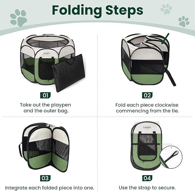 Love's cabin Pet Puppy Dog Playpen, Medium Dog Tent Crates Cage Indoor/Outdoor - Image 8