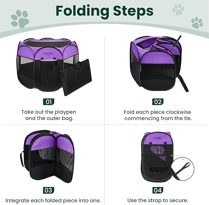 Love's cabin Pet Puppy Dog Playpen, Medium Dog Tent Crates Cage Indoor/Outdoor - Image 8