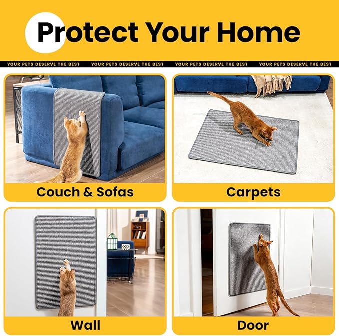 Cat Scratcher Mat, Natural Sisal Cat Scratch Pad - Image 2
