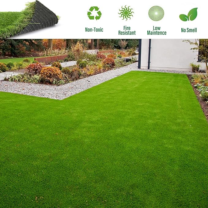 Artificial Grass Rug Outdoor Indoor 6FTX85FT Fake Grass Carpet Green Synthetic - Image 7