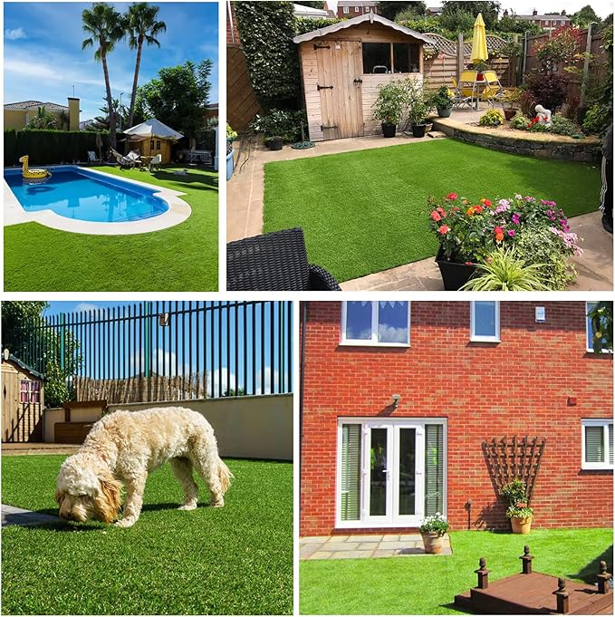 Artificial Grass Rug Outdoor Indoor 6FTX85FT Fake Grass Carpet Green Synthetic - Image 8