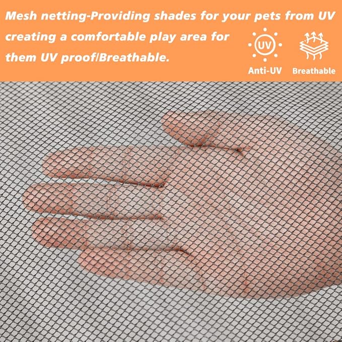 PJYuCien Dog Playpen Mesh Top Cover, Fits 24 Inch 8 Panels Regular Octagon - Image 4