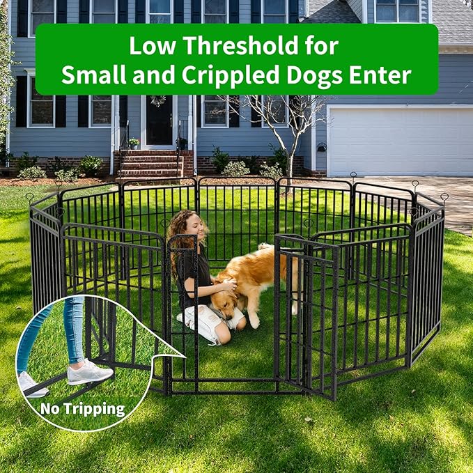 Dog Fence Outdoor 32 Piece Panels 32" Height, Square Steel Pipe - Image 3
