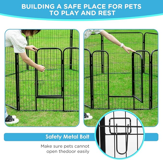 BestPet | Dog Playpen | 32 Inch, 6 Panels | Heavy Duty Metal Pet Exercise Pen | - Image 2