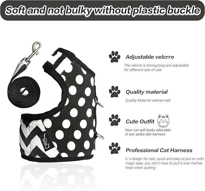 Cat Harness and Leash for Walking Escape Proof, Adjustable Cat Vest Harness - Image 5