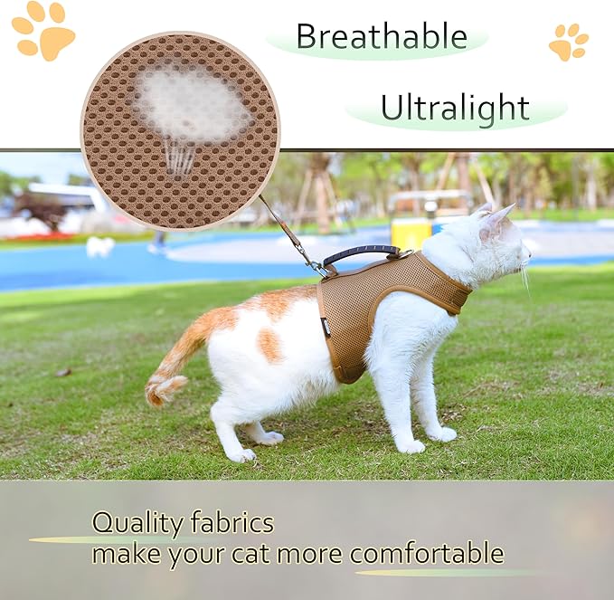 Kitty Harness and Leash for Walking Escape Proof Breathable Mesh Fabric - Image 4
