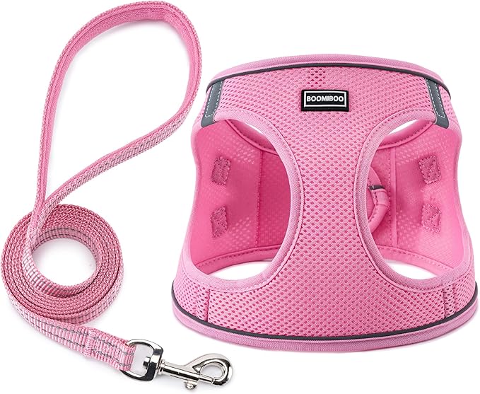 Dog Harness with Leash Set, No Pull Adjustable Reflective Step-in Puppy Pet by BOOMIBOO