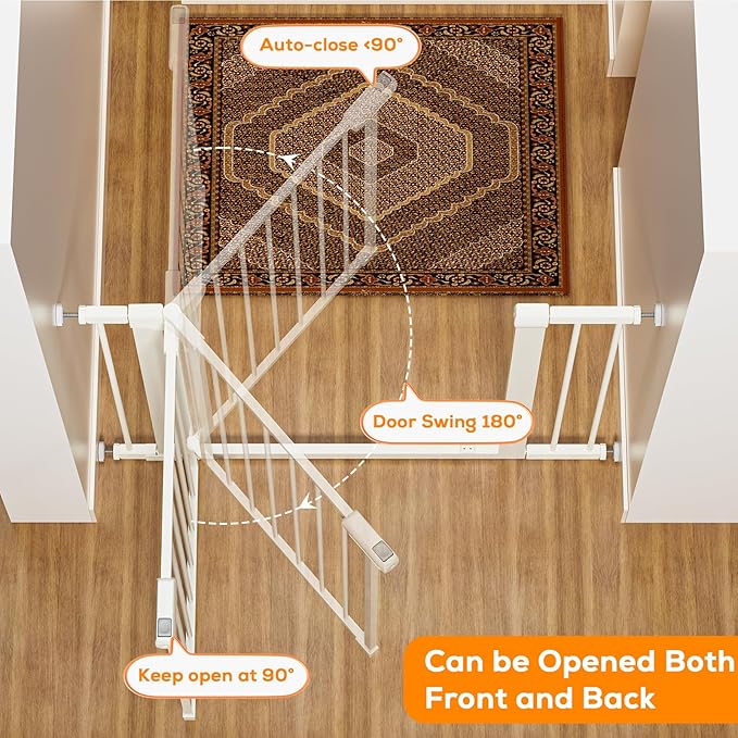 29.5-46" Magnetic Baby Gate for Stairs, Baby Safety Essentials, Auto Close Gate - Image 5