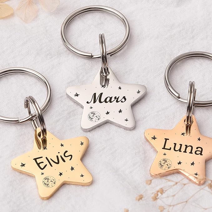 Anavia Small Size Dog Cat ID Tags, Small/XS Personalized Color Plated Stainless - Image 4
