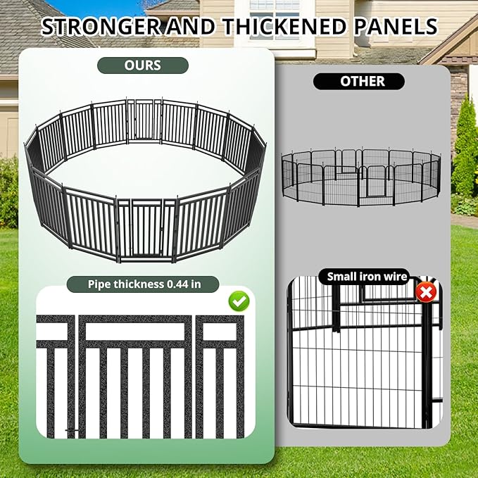 Dog Fence Outdoor for Yard Indoor Dog Playpen 40" Height 48 Panels Portable Dog - Image 2