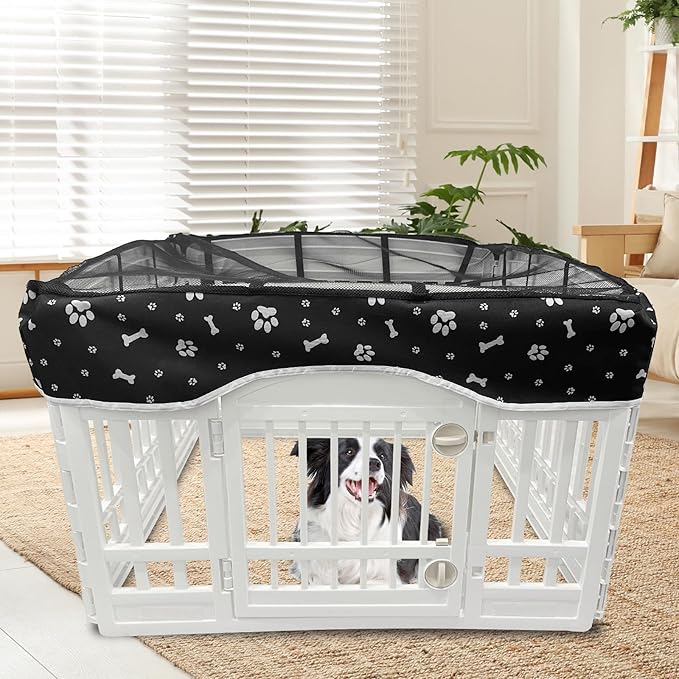 PJYuCien Dog Playpen Mesh Top Cover, Fits 36 Inch 4 Panels Regular Square - Image 8